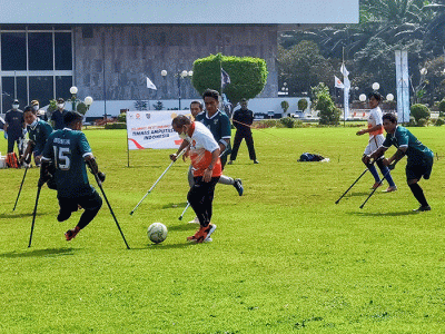 Pertandingan persahabatan antara Fraksi PKS DPR RI melawan Tim Nasional Garuda Sepak Bola Amputasi Indonesia.