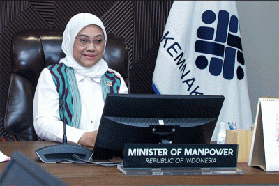 Menaker Ida Fauziyah, meminta kandidat Direktur Jenderal ILO, Muriel Penicaud, agar mendukung strategi prioritas pembangunan ketenagakerjaan Indonesia.