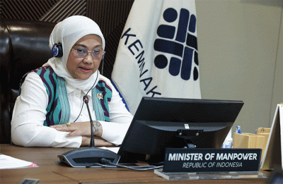 Menaker Ida Fauziyah, meminta kandidat Direktur Jenderal ILO, Muriel Penicaud, agar mendukung strategi prioritas pembangunan ketenagakerjaan Indonesia.