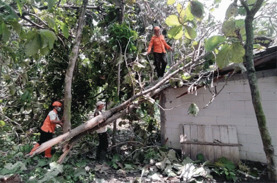 Angin kencang mengakibatkan rumah warga di Kabupaten Grobongan, Provinsi Jawa Tengah, rusak sedang dan ringan.