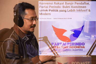 Wakil Ketua Umum DPP Partai Perindo Ferry Kurnia (kiri) saat menjadi narasumber Podcast Aksi Nyata #DariKamuUntukIndonesia.
