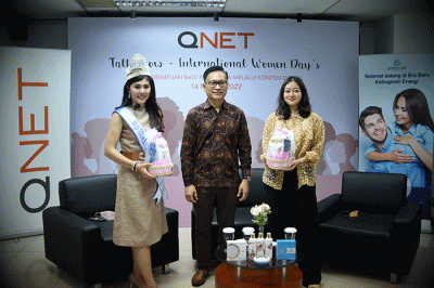 Talkhsow dengan Komunitas Indonesian Social Blogpreneuer yang diselenggarakan oleh QNET di Jakarta, Senin (14/3/2022).