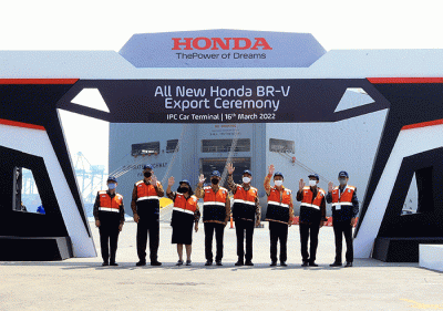 Pelepasan ekspor All New Honda BR-V di Pelabuhan Tanjung Priok, Jakarta, Rabu (16/3/2022).