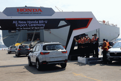 Pelepasan ekspor All New Honda BR-V di Pelabuhan Tanjung Priok, Jakarta, Rabu (16/3/2022).