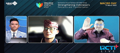 Executive Chairman MNC Group Hary Tanoesoedibjo memberikan sambutan dalam acara MNC Group Investor Forum 2022.