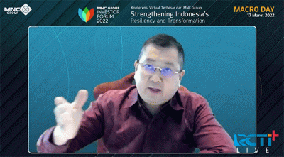 Executive Chairman MNC Group Hary Tanoesoedibjo memberikan sambutan dalam acara MNC Group Investor Forum 2022.