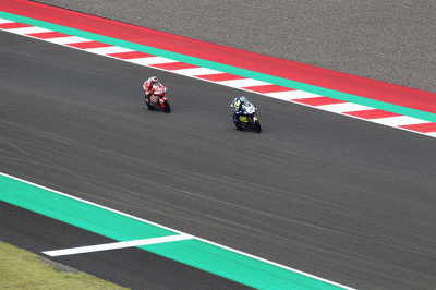Latihan bebas 2 Moto2 seri Pertamina Grand Prix of Indonesia 2022 di Pertamina Mandalika International Street Circuit, Lombok Tengah, NTB, Jumat (18/3/2022).