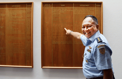Australian Defence College (ADC) mengabadikan nama Kepala Staf Angkatan Udara Marsekal TNI Fadjar Prasetyo, sebagai alumni ADC.