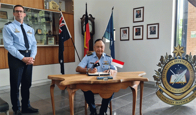 Australian Defence College (ADC) mengabadikan nama Kepala Staf Angkatan Udara Marsekal TNI Fadjar Prasetyo, sebagai alumni ADC.
