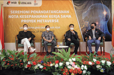 Mata Kuliah Metaverse di Universitas Unika Atmajaya, Jakarta, Senin (21/3/2022).
