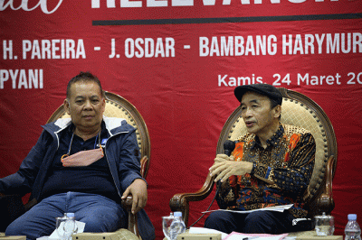 Diskusi Dialektika Demokrasi di Media Center, Nusantara III, Komplesk Parlemen MPR/DPR-DPD, Senayan, Jakarta, Kamis (24/3/2022).