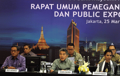 Rapat Umum Pemegang Saham Tahunan (RUPST) dan Paparan Publik Maybank di Jakarta, Jumat (25/3/2022).