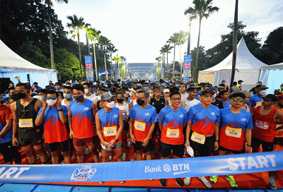 BTN Run & Ride 2022 di Plaza Barat Senayan, Jakarta, Minggu (27/3/2022).