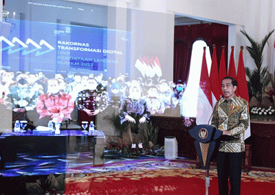 Presiden Joko Widodo membuka Rapat Koordinasi Nasional Transformasi Digital dan Pendataan Lengkap Koperasi dan Usaha Mikro Kecil Menengah Tahun 2022.