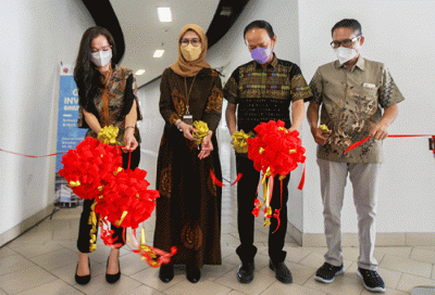 Peresmian Galeri Investasi di Gedung Binus University Bekasi, Kota Bekasi, Jawa Barat, Kamis (31/3/2022).