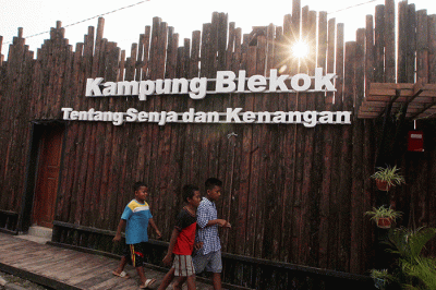Suasana Desa Wisata Kampung Blekok di Kabupaten Situbondo, Jawa Timur, Senin (28/3/2022).