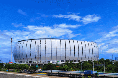 Proses pembangunan Jakarta International Stadium (JIS) merupakan stadion yang akan menjadi markas baru Persija Jakarta sudah 99,18 % di Jakarta Utara.