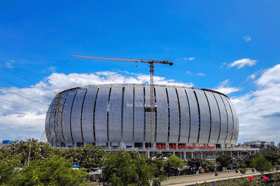 Proses pembangunan Jakarta International Stadium (JIS) merupakan stadion yang akan menjadi markas baru Persija Jakarta sudah 99,18 % di Jakarta Utara.