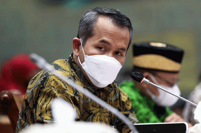 Bupati Wonogiri Joko Sutopo saat memberikan penjelasan kepada komisi X dalam rapat dengar pendapat (RDP) di Gedung Nusantara I.
