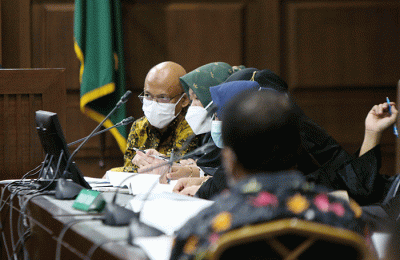 Wawan Ridwan menjalani sidang lanjutan di Pengadilan Tindak Pidana Korupsi, Jakarta, Selasa (5/4/2022).