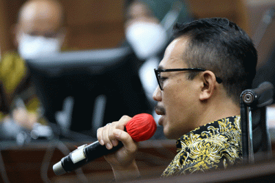 Wawan Ridwan menjalani sidang lanjutan di Pengadilan Tindak Pidana Korupsi, Jakarta, Selasa (5/4/2022).
