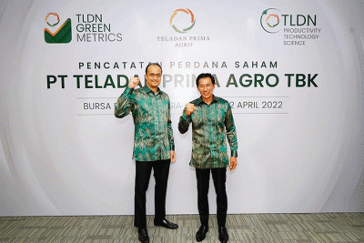 TLDN melantai perdana di Bursa Efek Indonesia di Jakarta, Selasa (12/4/2022).