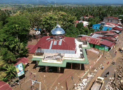 Foto udara kondisi terkini pascabanjir di Kabupaten Aceh Tenggara, Provinsi Aceh, Jumat (15/4/2022).