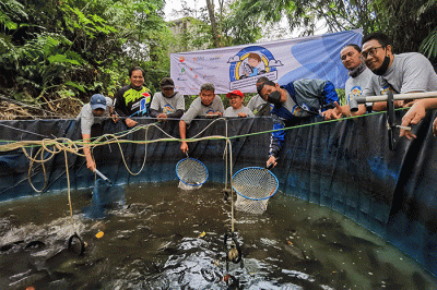 Panen raya budidaya ikan serta memberikan Santunan kepada warga sekitar di kampung Rawajati Kelurahan Mekarwangi, kecamatan Tanah Seraal, Kota Bogor.