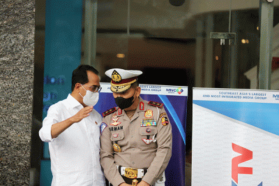 Pelepasan tim liputan MNC Media arus mudik dan arus balik Lebaran 2022 di iNews Tower, Jakarta, Kamis (21/4/2022).