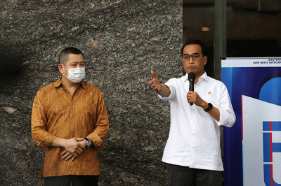Pelepasan tim liputan MNC Media arus mudik dan arus balik Lebaran 2022 di iNews Tower, Jakarta, Kamis (21/4/2022).