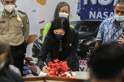 Direktur Utama MNC Life, Febriyani Sjofjan Yahya saat membuka acara penentuan pemenang program bagi-bagi rejeki MNC Life di iNews Tower, Kebon Sirih.
