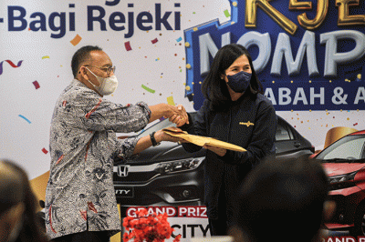 Direktur Utama MNC Life, Febriyani Sjofjan Yahya saat membuka acara penentuan pemenang program bagi-bagi rejeki MNC Life di iNews Tower, Kebon Sirih.