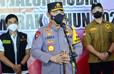Kapolri Jenderal Listyo Sigit Prabowo mengapresiasi kepada masyarakat yang telah melakukan mudik Hari Raya Idul Fitri atau Lebaran tahun 2022 lebih awal.