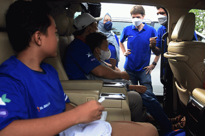 Pelepasan armada Mudik Bareng XL Axiata di Jakarta, Rabu (27/4/2022).