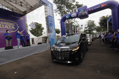 Pelepasan armada Mudik Bareng XL Axiata di Jakarta, Rabu (27/4/2022).