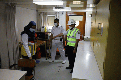 Persiapan dan kesiapan terminal penumpang jelang arus puncak mudik 2022 di Kantor Pusat Pelabuhan Tanjung Priok, Selasa (26/4/2022).