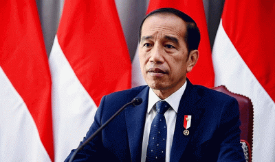 Presiden Jokowi berpidato secara virtual pada Global Covid-19 Summit yang digelar di Washington DC, Amerika Serikat, pada Kamis, 12 Mei 2022.
