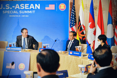 Presiden Joko Widodo menghadiri sejumlah rangkaian KTT Khusus ASEAN-AS yang bertempat di Departemen Luar Negeri AS.