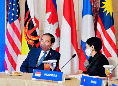 Presiden Joko Widodo menghadiri sejumlah rangkaian KTT Khusus ASEAN-AS yang bertempat di Departemen Luar Negeri AS.