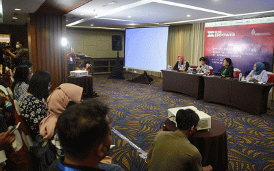 Konferensi Pers G20 Empower dalam rangkaian Plenary Meeting ke-2 di Yogyakarta, Selasa (17/5/2022).