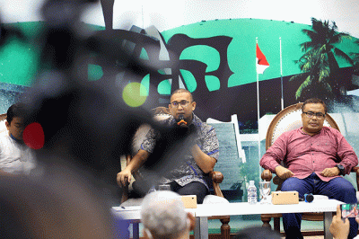 Diskusi Dialektika Demokrasi di Media Center, Nusantara III, Kompleks Parlemen MPR/DPR-DPD. Senayan, Jakarta, Jumat (20/5/2022).