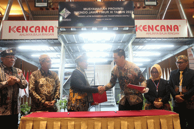 Memorandum of Understanding (MOU) atau perjanjian kerja sama dalam acara Musyawarah Provinsi yang ke XI INKINDO Jatim, di Surabaya, Jawa Timur.