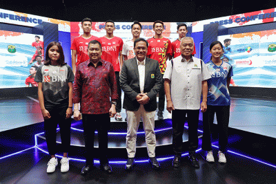 Press conference kerja sama eksklusif PBSI-MNC di Jakarta, senin (30/5/2022).