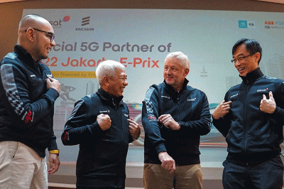 Keterangan pers terkait Indosat Ooredoo Hutchison Menjadi Official 5G Partner di Ajang Jakarta E-Prix 2022 Powered by Ericsson di Jakarta (31/5/2022).