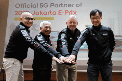 Keterangan pers terkait Indosat Ooredoo Hutchison Menjadi Official 5G Partner di Ajang Jakarta E-Prix 2022 Powered by Ericsson di Jakarta (31/5/2022).