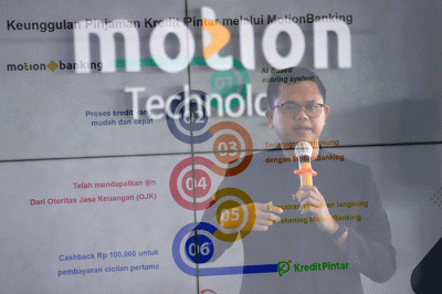 Peluncuran kerja sama antara MotionBanking dan Kredit Pintar di MNC Financial Center, MNC Center, Kebon Sirih, Jakarta Pusat, Jumat (3/6/2022).