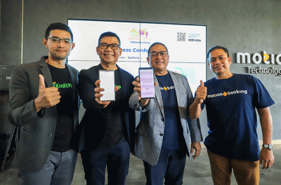 Peluncuran kerja sama antara MotionBanking dan Kredit Pintar di MNC Financial Center, MNC Center, Kebon Sirih, Jakarta Pusat, Jumat (3/6/2022).