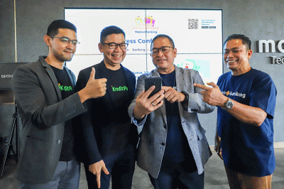 Peluncuran kerja sama antara MotionBanking dan Kredit Pintar di MNC Financial Center, MNC Center, Kebon Sirih, Jakarta Pusat, Jumat (3/6/2022).