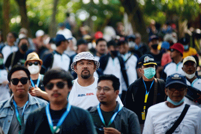 Ribuan penonton memadati Jakarta International E-Prix Circuit (JIEC), Jakarta, Sabtu (4/6/2022).