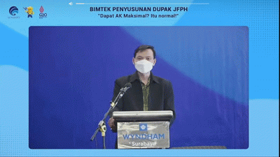 Bimbingan Teknis (Bintek) Kebijakan Sub Urusan Informasi dan Komunikasi Publik yang diselenggarakan secara virtual oleh Kementerian Komunikasi dan Informatika.